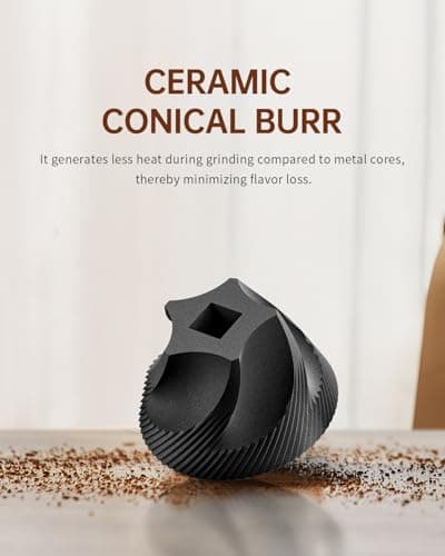 CIRCLE JOY Manual Coffee Grinder with 40 Gear Settings, Stainless Steel — view 4