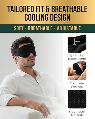 MagnetRX® Magnetic Sleeping Mask – Effective Magnetic Sleep Masks for Men & Women with 11 Neodymium Magnets – 100% Blackout Sleep Mask for Deep Relaxation & Travel — view 4