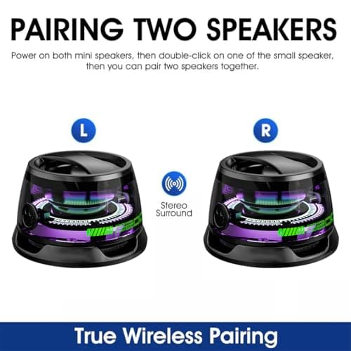 FiTspi Multifunctional Magnetic Bluetooth Speaker, G200 Portable Bluetooth Speaker with Multi-RGB Color Light and Phone Holder for Phones & Metal Surfaces, Ideal for Travel, Equipped with LED — view 6