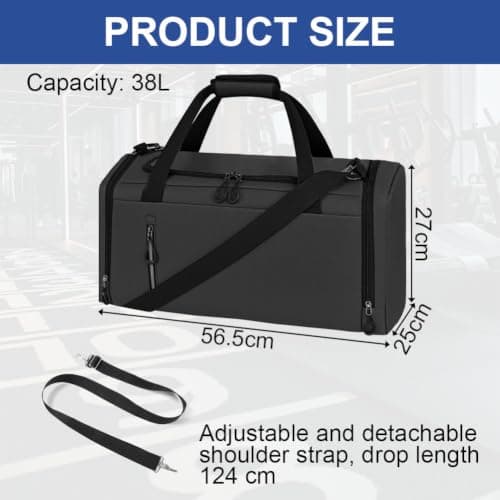 OSDUE 38L Sports Duffle Bag with Shoes Compartment,Weekend Overnight Bag — view 2