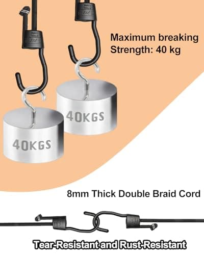 5 Pack 100cm (39 Inch) Adjustable Bungee Cords with Hooks – Heavy Duty Elastic Shock Cord Straps for Luggage, Roof Racks, Bike Racks, Camping, Car Roof, Tie Downs & Garage — view 3