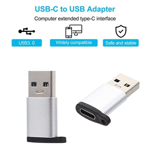 Gatuida 5 Pack USB-C to USB Adapter, USB 3.0 A Male to Type-C Female Converter, 10Gbps Data Transfer, Heat Dissipation, for Power Bank and Car Charger — view 6
