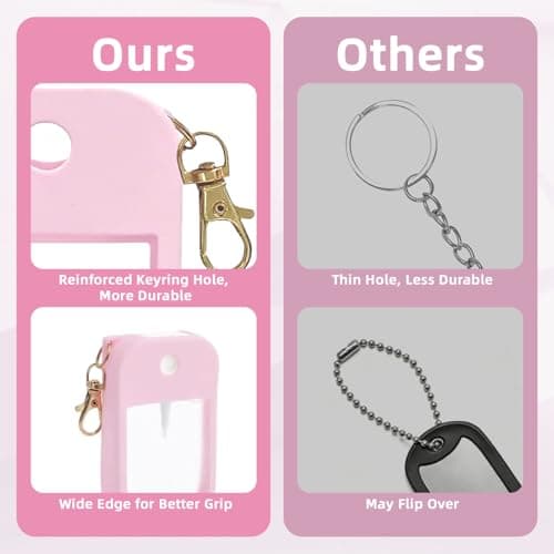 ACKKOR Hand Sanitizer Spray Case, Hand Sanitizer Case Thickened Silicone with Incidentally Keychain Accessory for 1 Fl Oz/30ml for Travel Work School Portability (Pink) — view 3