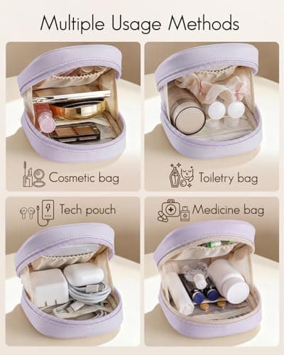VLANDO Travel Makeup Bag, Small Makeup Bag for Weekend Breaks and Travel — view 3