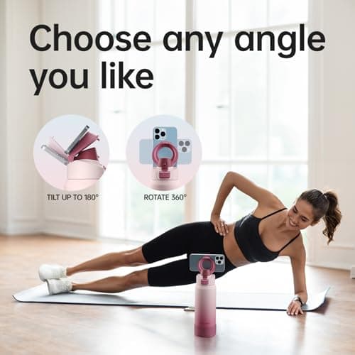 Magcheer 750ml Insulated Bottle with Magnetic Phone Holder（Dusty Rose） — view 4