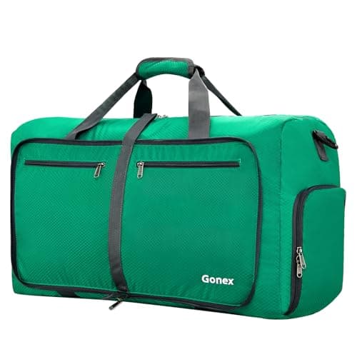 Gonex Foldable Travel Duffle Bag, 60L Lightweight with Shoe Compartment