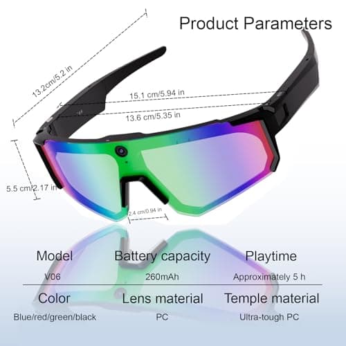 QQCHGOL 2026 4K Al Camera Glasses,8MP Smart Bluetooth Sport Cycling Eyewear — view 6
