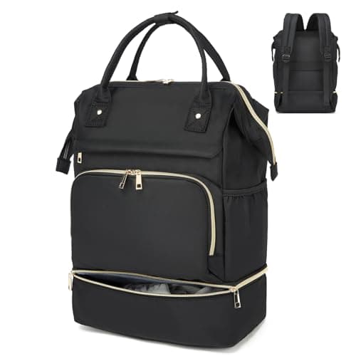 seyfocnia Gym Backpack for Men, Waterproof Sports Backpack With Shoe Compartment Lightweight Workout Trainning Back pack Casual Travel Daypack(Black and Gold 20inch)