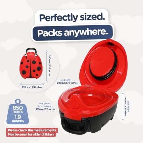 My Carry Potty - Travel Potty, Award-Winning Portable Toddler Toilet Seat for Kids to Take Everywhere (Ladybird) — view 3