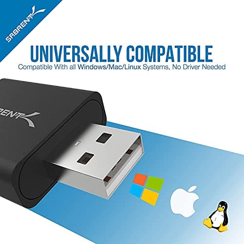 Sabrent Aluminum USB External Stereo Sound Adapter for Windows and Mac. Plug and play No drivers Needed [Black] (AU-EMCB) — view 5