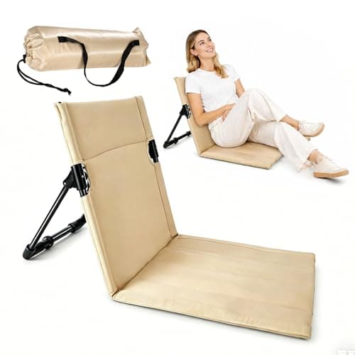 bssmmai Beach mat with backrest，Super Lightweight Folding Camping Chair - Portable Beach Chair with Carry Bag for Beach, Picnics, Camping, Hiking and Outdoors