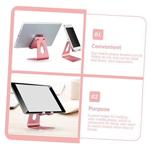 Veemoon Phone Stand Desktop Holder for Smartphones Tablets Compact Folding Design for Home Office and Travel Rose Gold — view 5