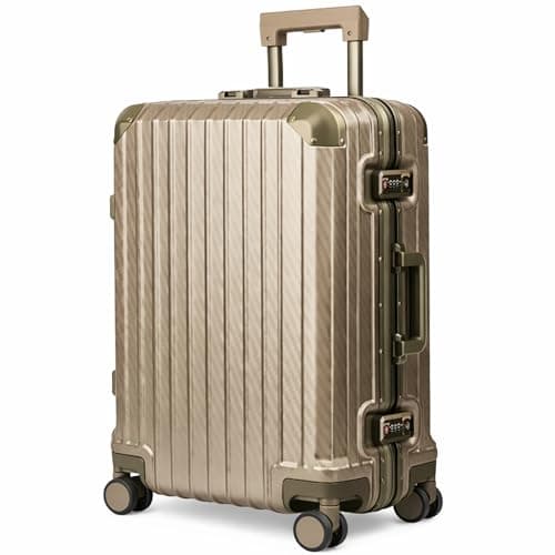 LUGG Solo Explorer 20 Inch Cabin Suitcase with Protection Cover - Alluminium Hard Frame Trolley, 37L Lightweight Travel Luggage, 360° Spinner Wheels, TSA Lock, Scratch & Water Resistant (55x38x22cm)