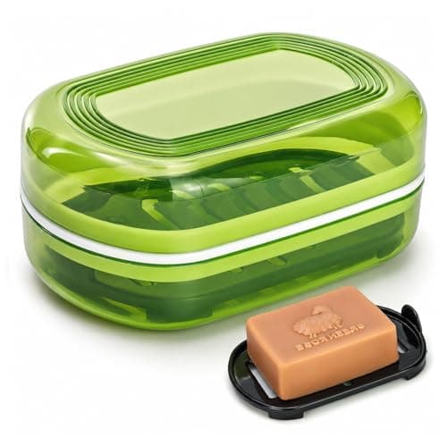 AIDIMMING Travel Soap Case, Bath Soap Holder, Bar Soap Dish with Lid for Traveling,Portable Bar Soap Container for Traveling, Camping, Gym, Bathroom (Green)