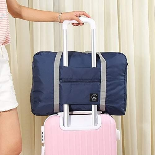 INVODA Foldable Travel Duffel Bag Holdall Bag Luggage for Sports Gym Water Resistant Nylon 32 Liter(Blue) — view 3