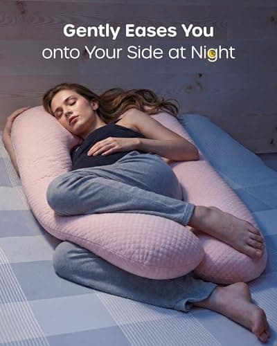 Nuliie Pregnancy Pillow for Sleeping, U Shaped (Breathable Light Pink) — view 5