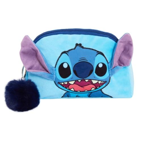 Stitch Make Up Bag for Women Girls Disney Pencil Case Double Sided Velvet Cosmetic Toiletries Bag Travel Accessory Gift