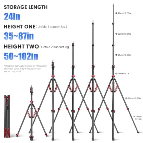 FreeSea Photography Light Stand 8.5ft Adjustable Aluminum Portable Tripod — view 5