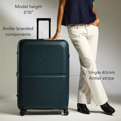 ANTLER Single Stripe Hard Shell Large Suitcase + Laundry Bag - 81x56x34cm 144L, Expandable, Lightweight, 4 Spinner Wheels, TSA Lock - Durable Large Check in Luggage - Indigo Blue — view 6