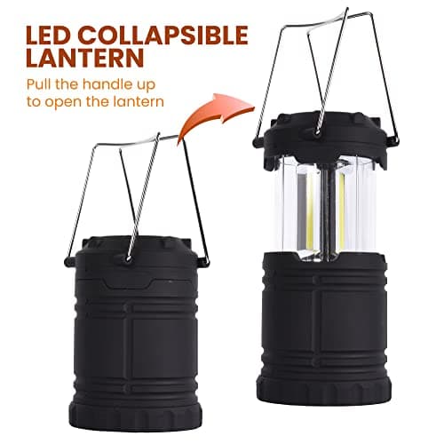 Albert Austin Collapsible COB LED Camping Light | Indoor/Outdoor Emergency Lantern | 2X Brighter LED Lights | Battery Powered | Built in Handles | Collapsible | Portable | Tent Lights - Twin Pack — view 5