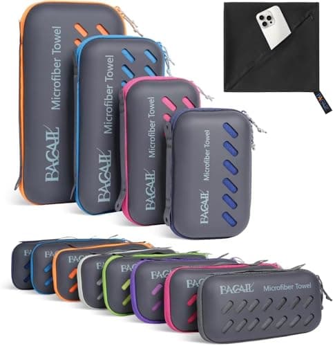 BAGAIL Microfibre Travel Towel, Perfect for Camping, Swimming and Beach - Quick Dry, Super Absorbent, Ultra Compact - Great for Sports, Gym, Yoga and Backpacking