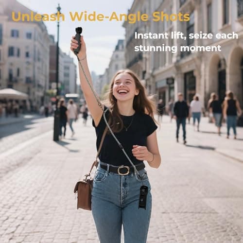 muuee Crossbody Neck Strap for DJI Osmo Pocket 3, 2 in 1 DJI Lanyard Adjustable Crossbody and Wrist Strap, Fit for Insta360 X5/X4, GoPro Hero, Selfie Stick and Camera Acessories — view 5