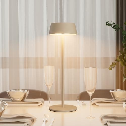 K-Bright Pack of 2 LED Battery Table Lamp 32.5 cm Aluminium Khaki — view 5