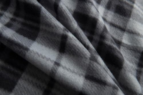 Adore Home 150x200cm Double Tartan Check Fleece Throw Blanket Grey — view 2