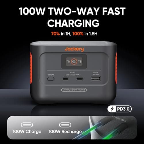 Jackery Explorer 100 Plus, 99Wh & 31000mAh LiFePO4 Portable Power Station — view 2