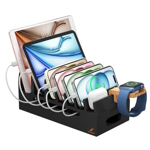 Pezin & Hulin Bamboo Charging Station with Watch Stand-Black