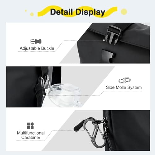 Reiseresa Laptop Backpack Waterproof Roll Top Backpack for Men and Women, 17 Inch Laptop Bagpack for School, Travel, Work and Business (XL, Black) — view 5
