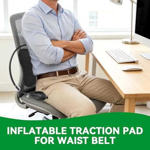 Agatige Inflatable Lumbar Support Pillow, Portable Adjustable Lumbar Pillow for Office Chair Low Back Support Pillow with Pump Back Pillow for Rest, Sleeping, Travel — view 2