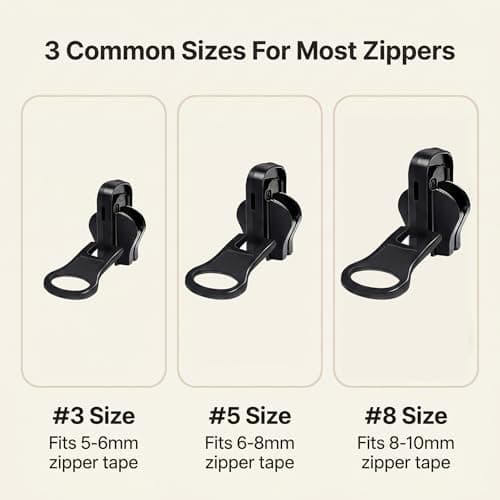 12 Pcs Universal Zipper Repair Kit, Instant Jacket Slider Replacement, Heavy Duty Coat Pulls, Luggage Backpack Fix Tool, Outdoor Gear Fastener — view 2