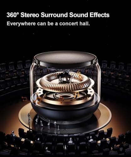Bluetooth Speaker, Portable Wireless Bluetooth Speaker with Colorful Lights,5-20 Hour Playtime,Bluetooth 5.2 USB C Fast Charge,Mini Speaker with Wireless Stereo Pairing,Gifts for Outdoor, Travel, Home — view 3
