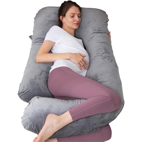 TaiBest U Shaped Full Body Pregnancy Pillow with Removable Cover for Maternity Women,Pregnancy Pillows for Sleeping,Support for Back, Legs, Belly,55 Inch Pregnancy Pillow for Women