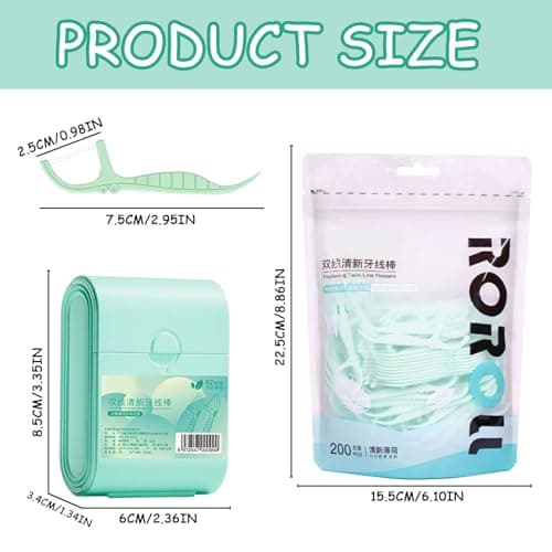 AYNKH 252 Disposable Compartmentalised Floss, Travel Pack, Mint Double, Flossing Stick, Multi-Functional Dental Cleaning Tools, Portable Floss, Oral Cleaning Stick, Flossing — view 2