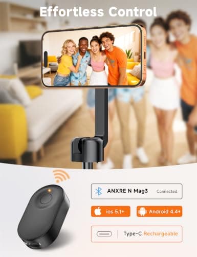 ANXRE 71" Magnetic Phone Tripod with Universal Clamp,N Mag3 Selfie Stick — view 6