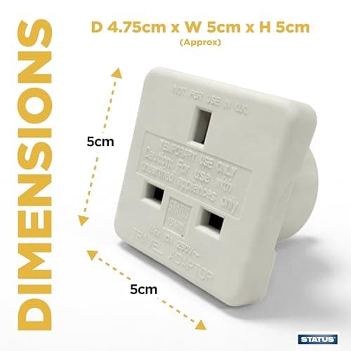 STATUS Australian Travel Adaptor Plug, Single Socket Power Adapter for UK Devices in Australia & New Zealand, Compact Travel Converter, White (SAUSTAB112) — view 2
