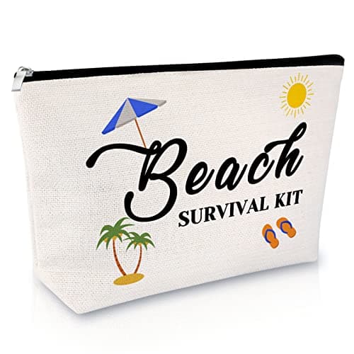 Beach Lover Gift for Women Makeup Bags Beach Themed Gifts for Women Girls Friend Cosmetic Bags Vacation Gift for Sister Bestie Birthday Christmas Graduation Present Travel Cosmetic Pouch