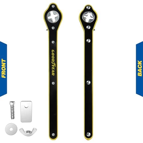 Goodyear Ratchet Wrench Jack Handle, 34cm Scissor Jack Handle with Swivel Head & Universal Adapter, Heavy-Duty Steel, Anti-Corrosion, for Car, SUV, Van Tyre Change (Under 2 Tonnes) — view 2