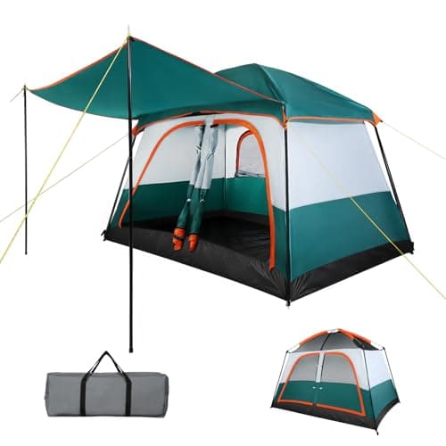 Treeboy bell tents for camping 4 person family large tent waterproof Green