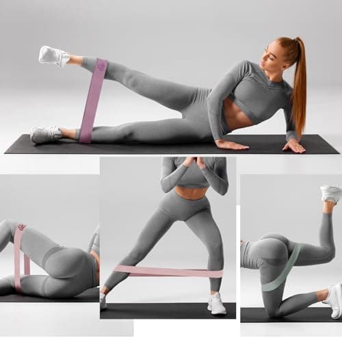 Resistance Bands Non-Slip Fabric Booty Bands 3 Strength Levels for Glutes Hips Legs Yoga Pilates Fitness Workout Men Women — view 5
