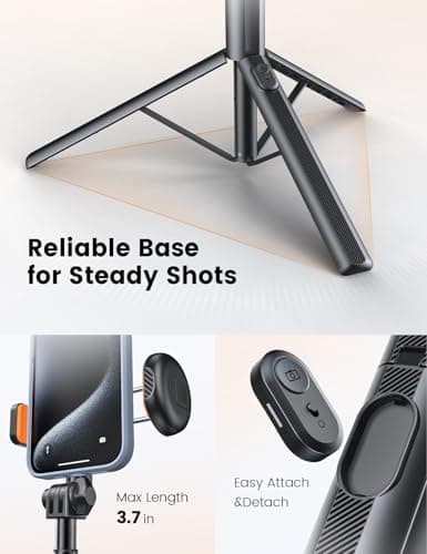 ANXRE 71"/180cm Phone Tripod for Phone＆Camera, NT79 Extendable Selfie Stick — view 3