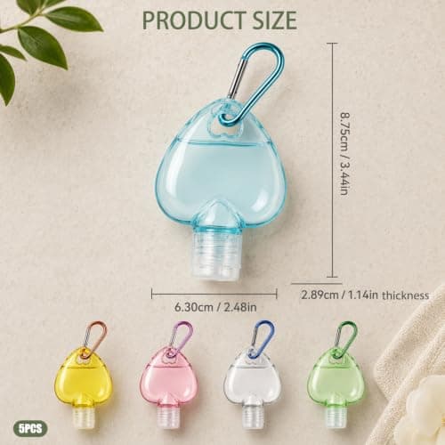 5 Pcs Hand Sanitiser with Clip, Travel Size Sanitizer with Secure Clip — view 2