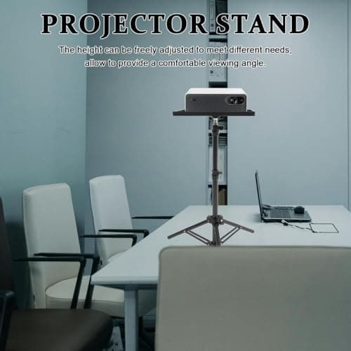 BESPORTBLE Adjustable Projector Stand Tripod with Anti-Slip Tray for Floor and Tabletop Use Portable Projector Holder for Home Cinema and Office Presentations Height Adjustable Shelf — view 3