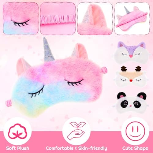 Xialvyu 4 Pack Kids Eye Mask, Plush Animal Eye Masks for Sleeping — view 4