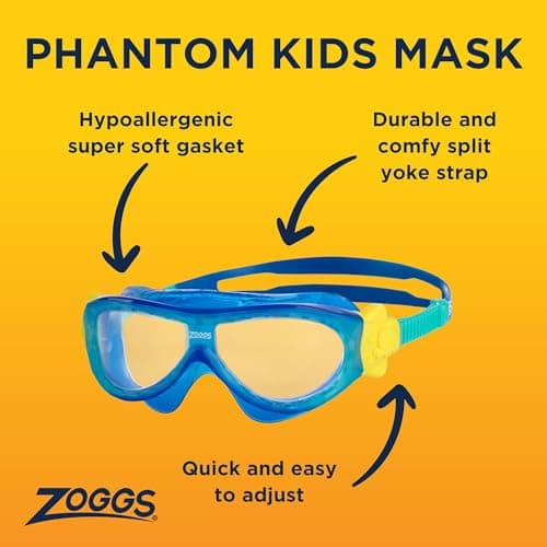 Zoggs Phantom Kids Mask Blue Turquoise Clear — view 2