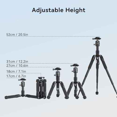 SMALLRIG VT-20 Aluminum Mini Tripod 20 in/ 52 cm Desktop Tripod with 360° Ball Head, Compact Desktop Tripods for DSLR Camera Video Camcorder, Load up to 13lb/6kg - 4289 — view 3