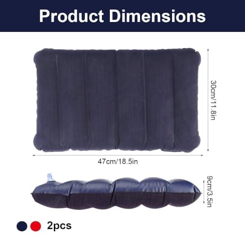 2 Pack Beach Pillow, 47 x 30 cm Inflatable Pillow for Camping — view 2