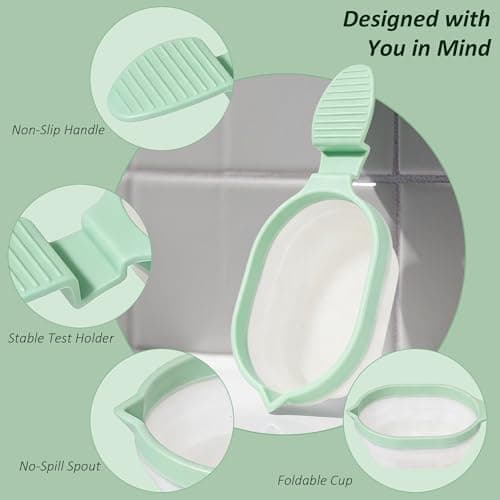 Ihaapsi Collapsible Pee Cup 2 Pack, with Test Rest, Non-Slip Handle (Green) — view 5